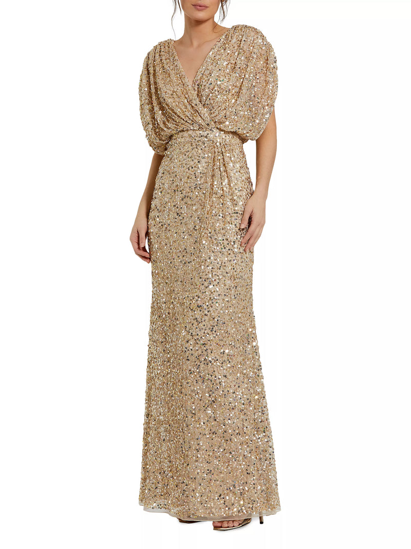 Mac Duggal Metallic Blouson Gown