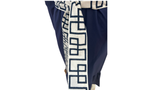 Sistership navy, white & gold button down dress