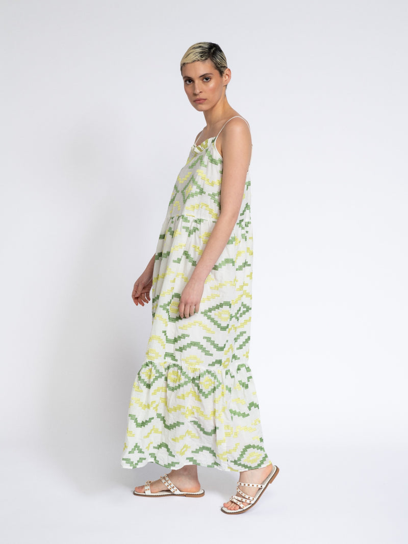 SMF Halter neckline dress with embroidery