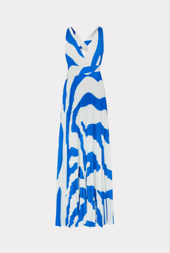 Milly Orina Print Pleated Dress