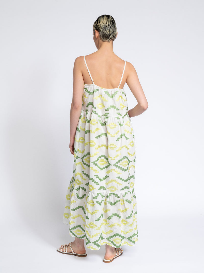 SMF Halter neckline dress with embroidery