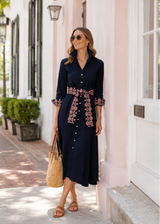 Sistership navy and pink detailed dress