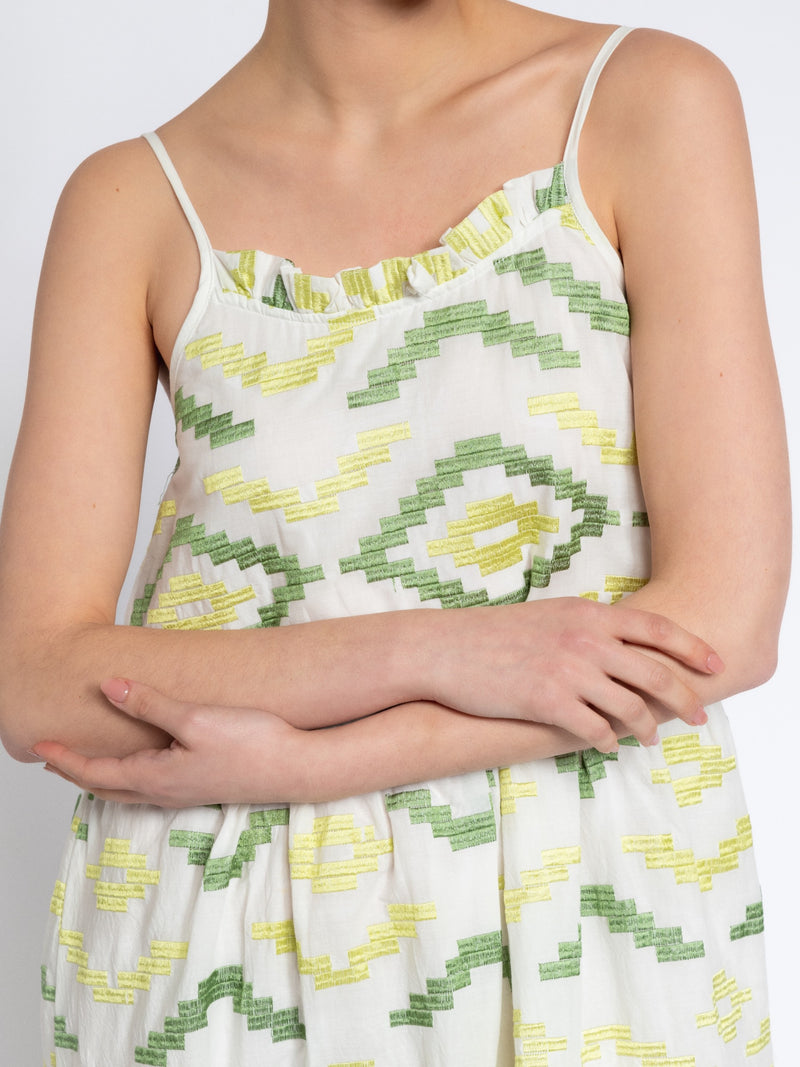 SMF Halter neckline dress with embroidery