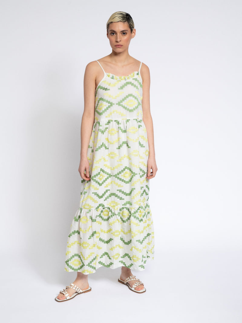 SMF Halter neckline dress with embroidery