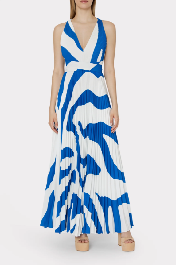 Milly Orina Print Pleated Dress