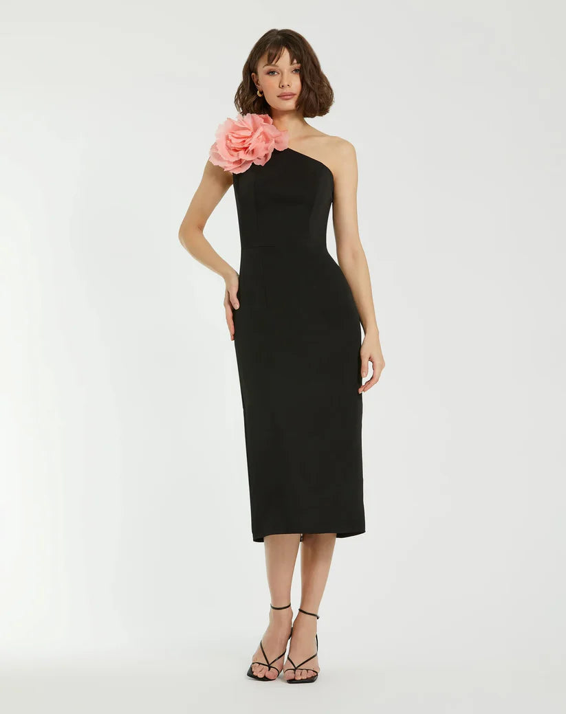 Mac Duggal One Shoulder Dress with Flower – Cortland Park
