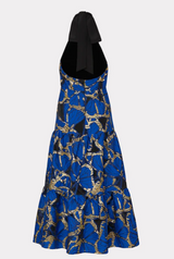 milly hayden halter dress Milly Women's Floral Tile Linen Hayden Dress - Green - Size 10
