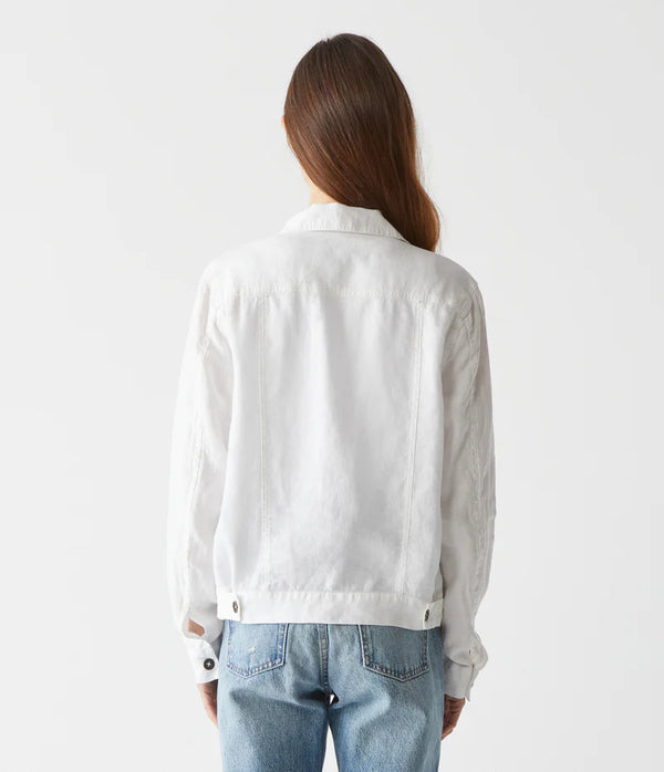 White Linen Jean Jacket