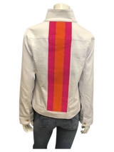 Denim Jacket with Embroidered Stripe