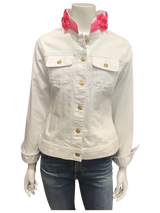 Denim Jacket with Ribbon Neck