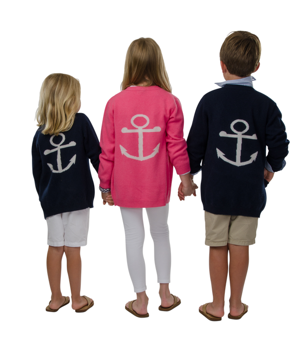 Kids "Anchor Open Cardigan"